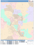 Colorado Springs  Wall Map Color Cast Style